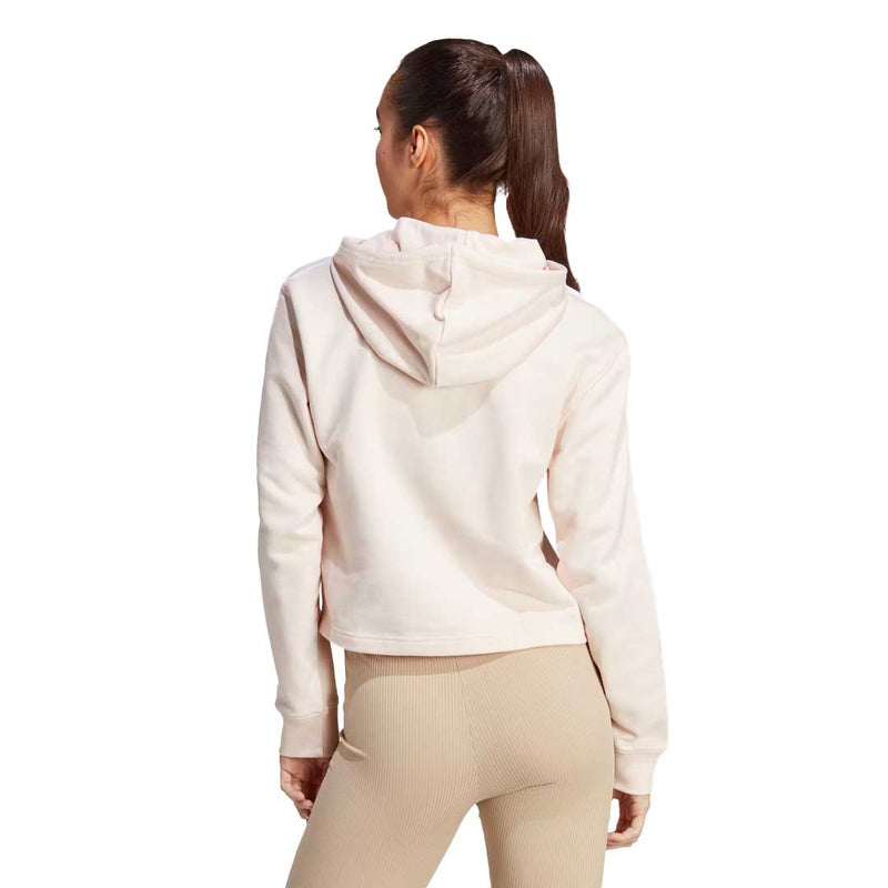 adidas - Sweat à capuche court Essentials 3 bandes en molleton pour femme (IC9914)