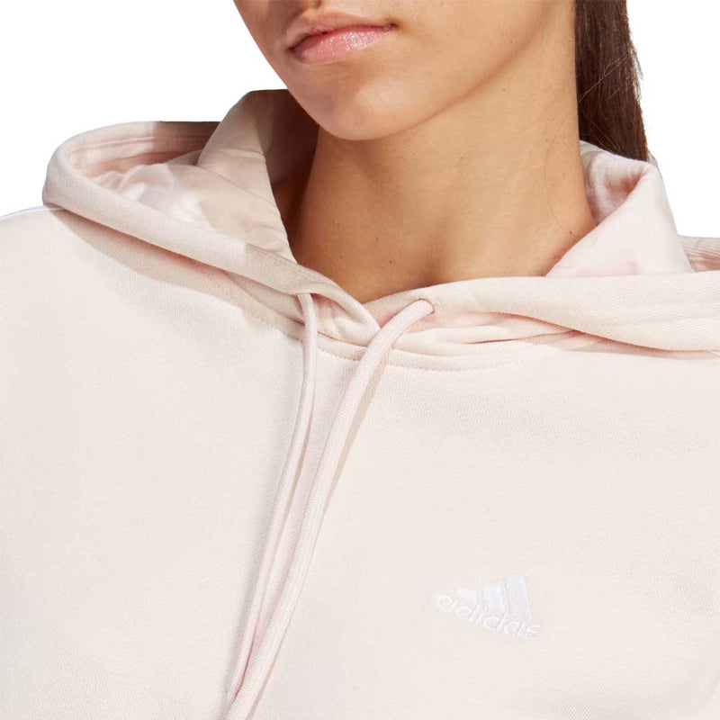 adidas - Sweat à capuche court Essentials 3 bandes en molleton pour femme (IC9914)