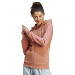 adidas - Sweat à capuche zippé en polaire à 3 bandes pour femme (IM0241)