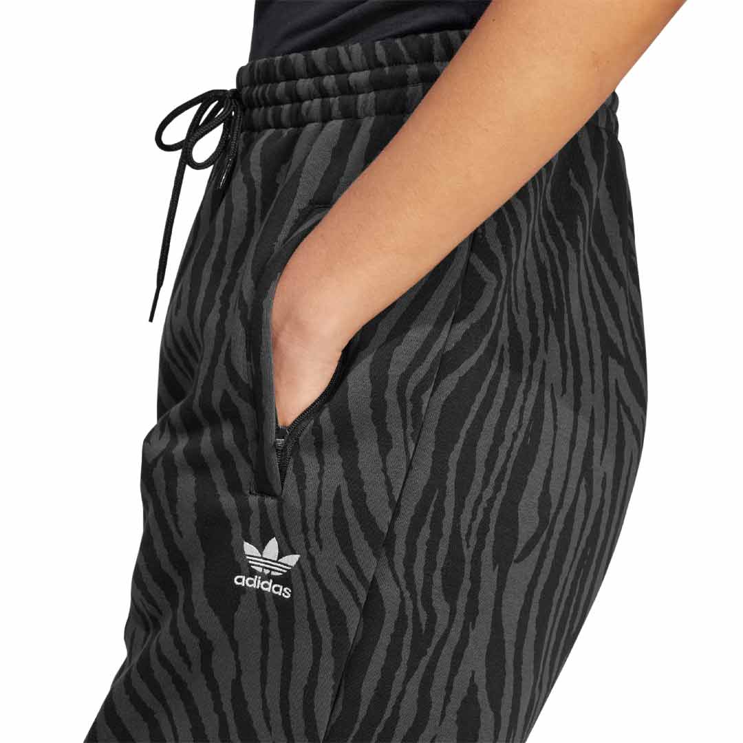 Adidas Women s Allover Zebra Animal Print Essentials Jogger II0908 Gry Blk S