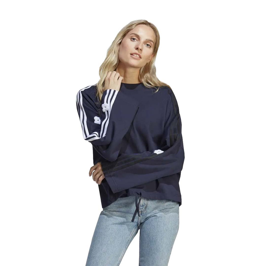 adidas - Women's Chenille Flower Patches 3-Stripes Sweatshirt (IC0012)