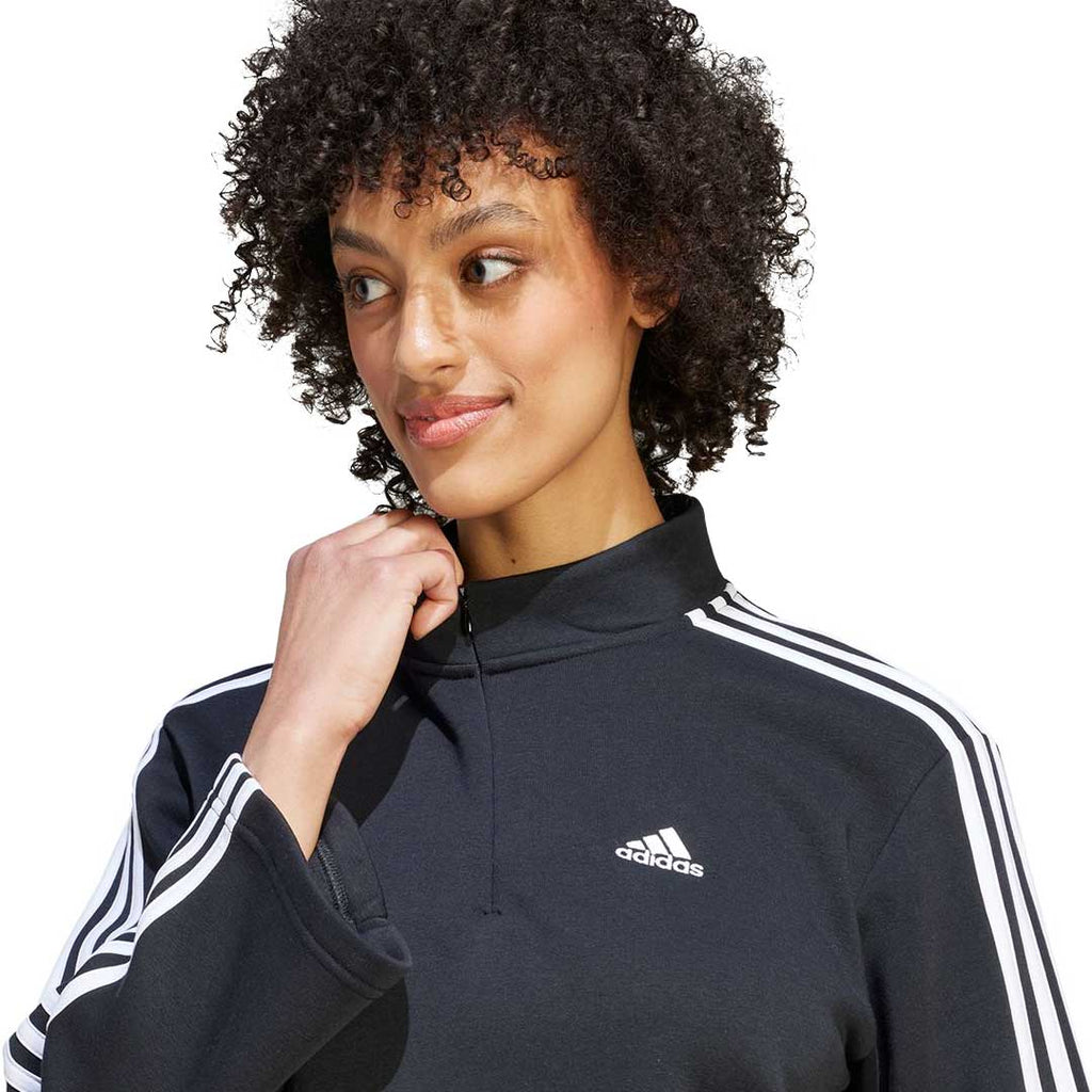 adidas - Women's Essentials 3-Stripes Fleece Quarter Zip Sweatshirt (HZ5750)