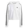 adidas - Sweat à capuche court Essentials 3 bandes en molleton pour femme (IC9912)