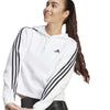 adidas - Sweat à capuche court Essentials 3 bandes en molleton pour femme (IC9912)