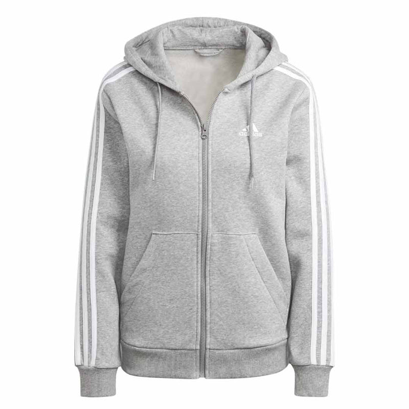 adidas - Sweat à capuche zippé en polaire Essentials 3 bandes pour femme (IM0236)