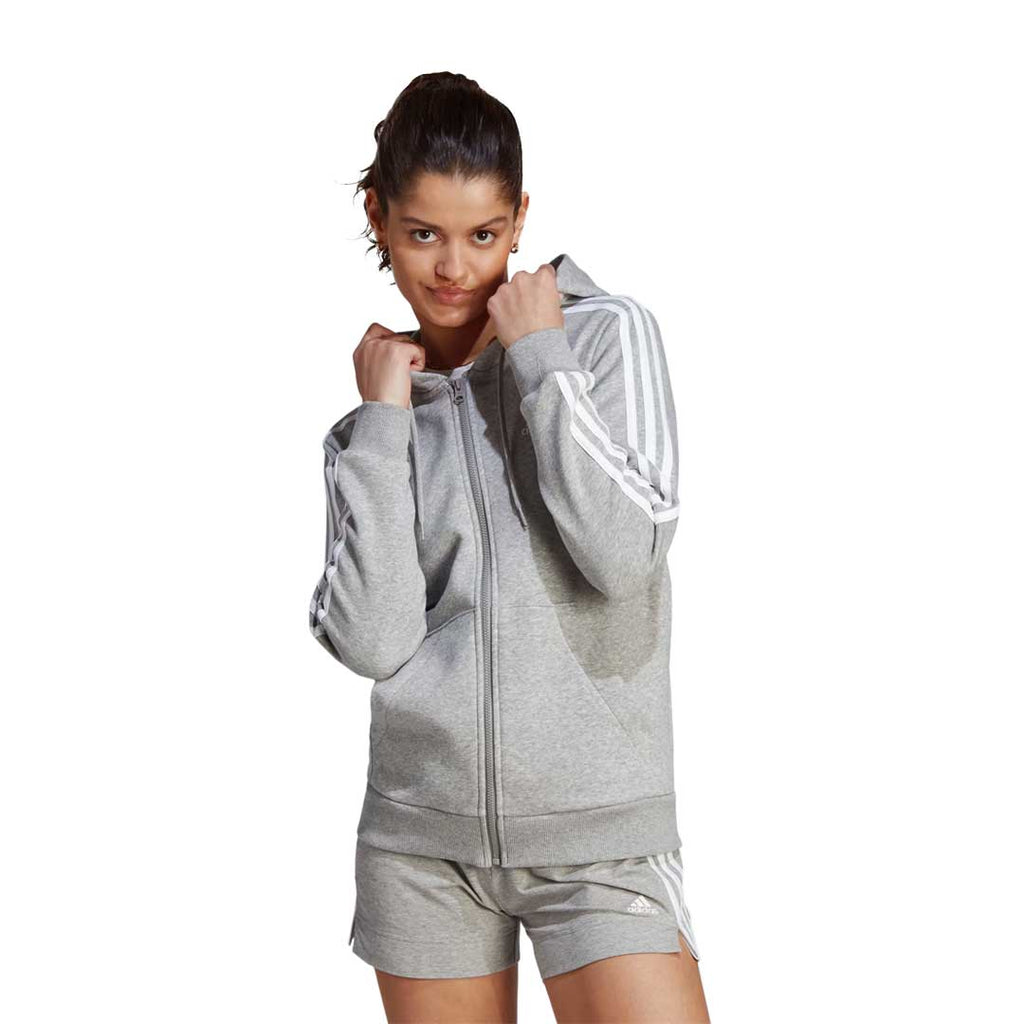 adidas - Women's Essentials 3-Stripes Full Zip Fleece Hoodie (IM0236)