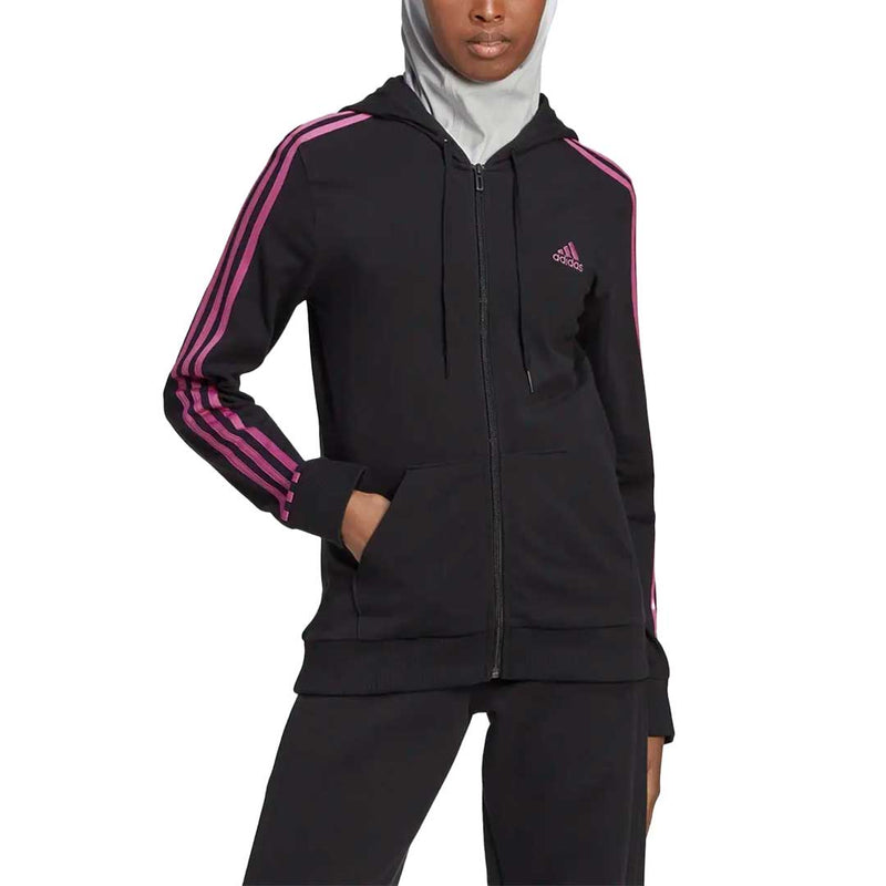 adidas - Women's Essentials 3-Stripes Full-Zip Hoodie (HL2058)