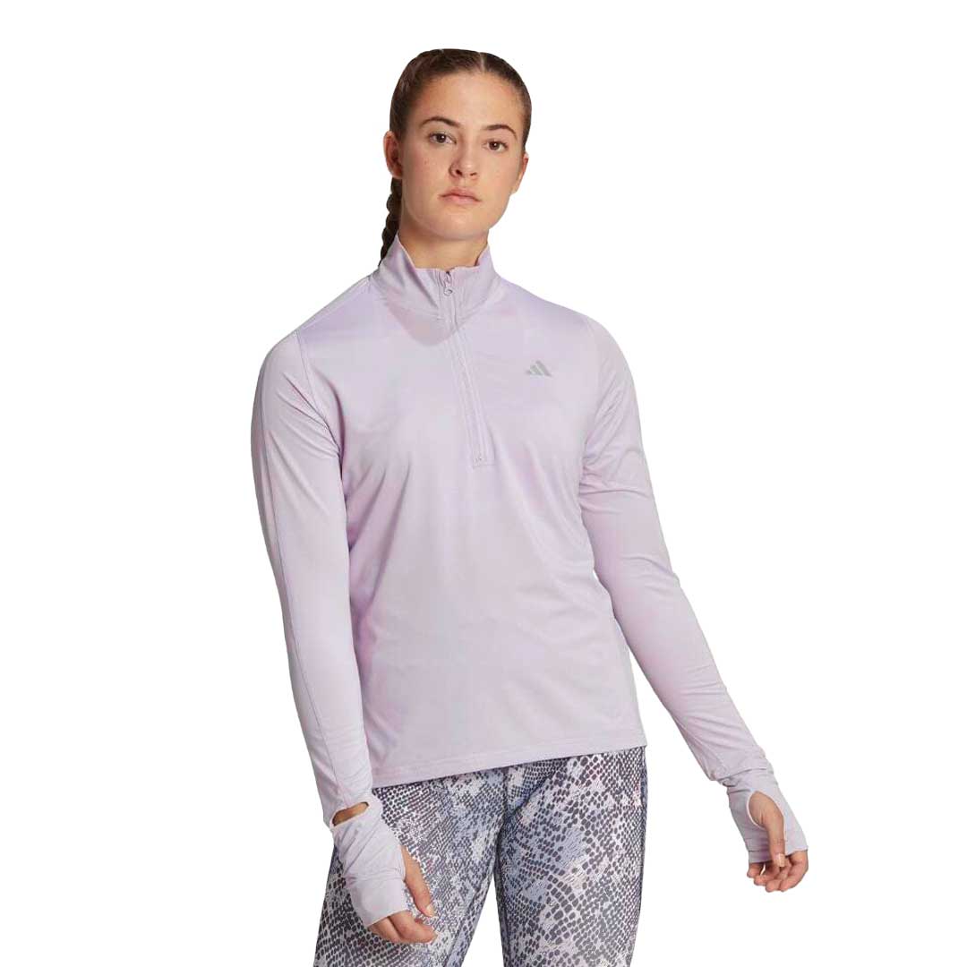 adidas Women s Fast Running 1 2 Zip Long Sleeve Top HR5704 SVP Sports