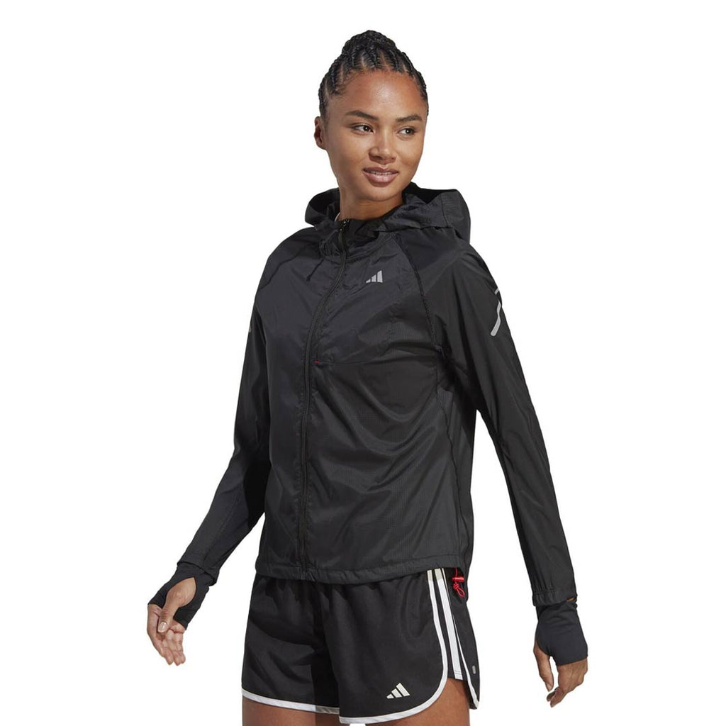 Adidas Women s Fast Running Jacket HY2515 Blk Gry M