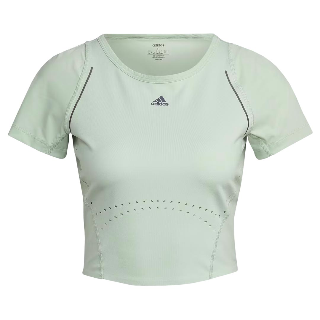 Adidas Women s HIIT 45s Crop T Shirt HM8097 Light Green M