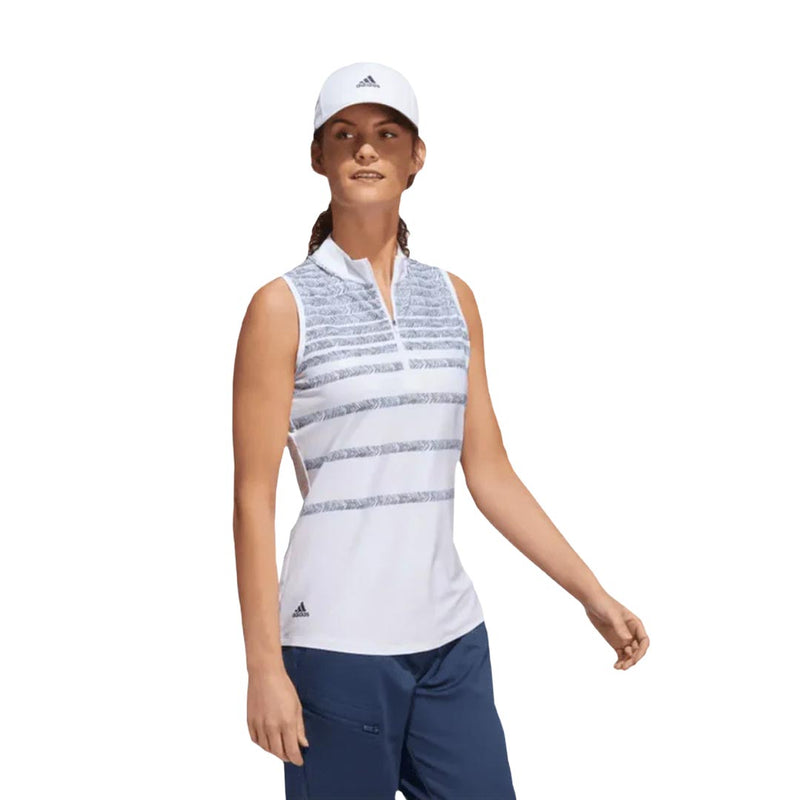 adidas - Women's Herringbone Stripe Sleeveless Polo (HG6966)