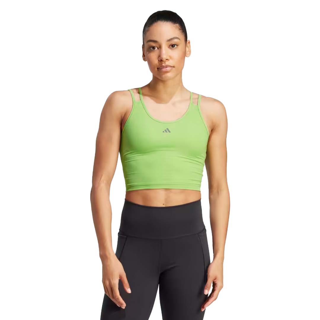 Green adidas crop top online