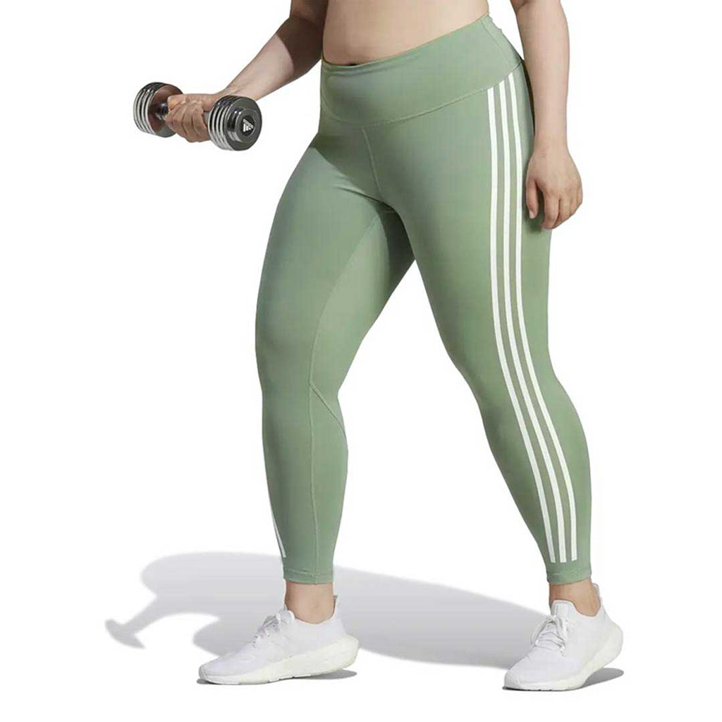 adidas - Women's Optime Trainicons 3-Stripes 7/8 Leggings (Plus Size) (HR5454)