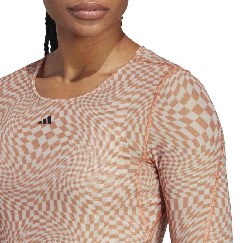 adidas - Women's Print Clash Long Sleeve Yoga T-Shirt (HT7324)