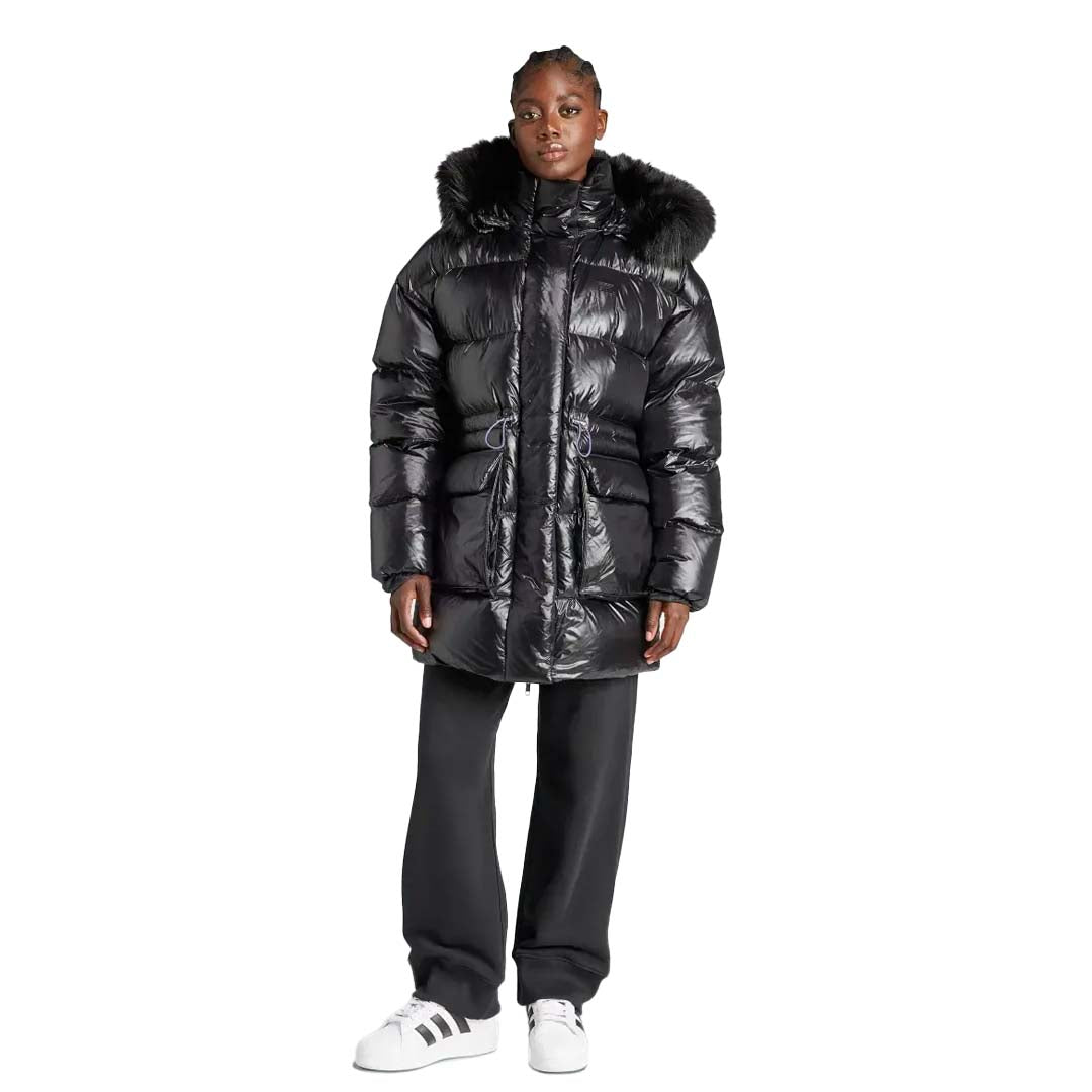 Adidas puffer jacket with fur hood online