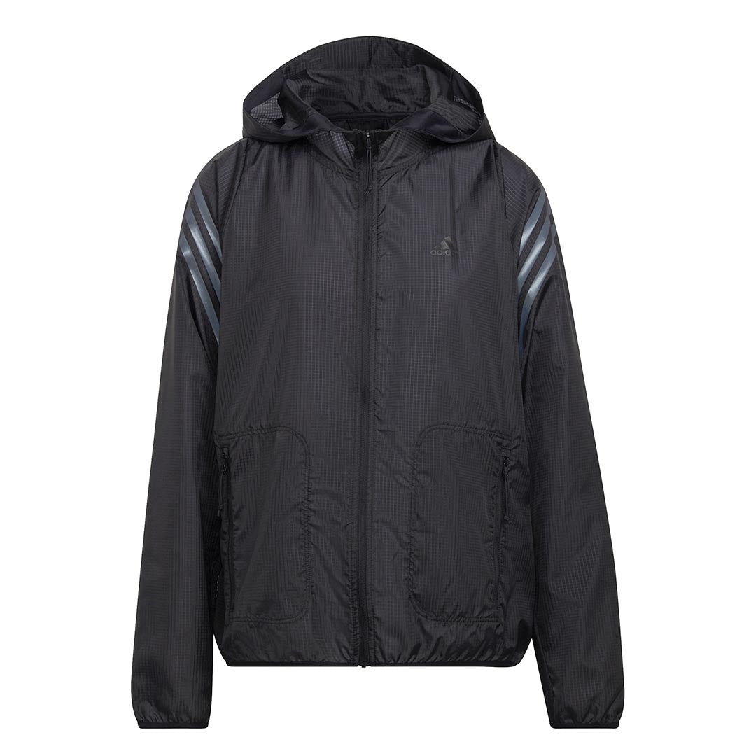 Adidas striped windbreaker hotsell