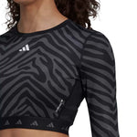 adidas - Women's Techfit Crop Long Sleeve Zebra T-Shirt (IB3609)