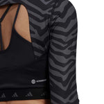 adidas - Women's Techfit Crop Long Sleeve Zebra T-Shirt (IB3609)