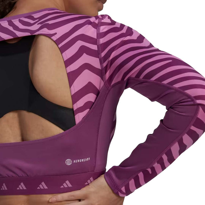 adidas - Women's Techfit Crop Long Sleeve Zebra T-Shirt (IB3610)