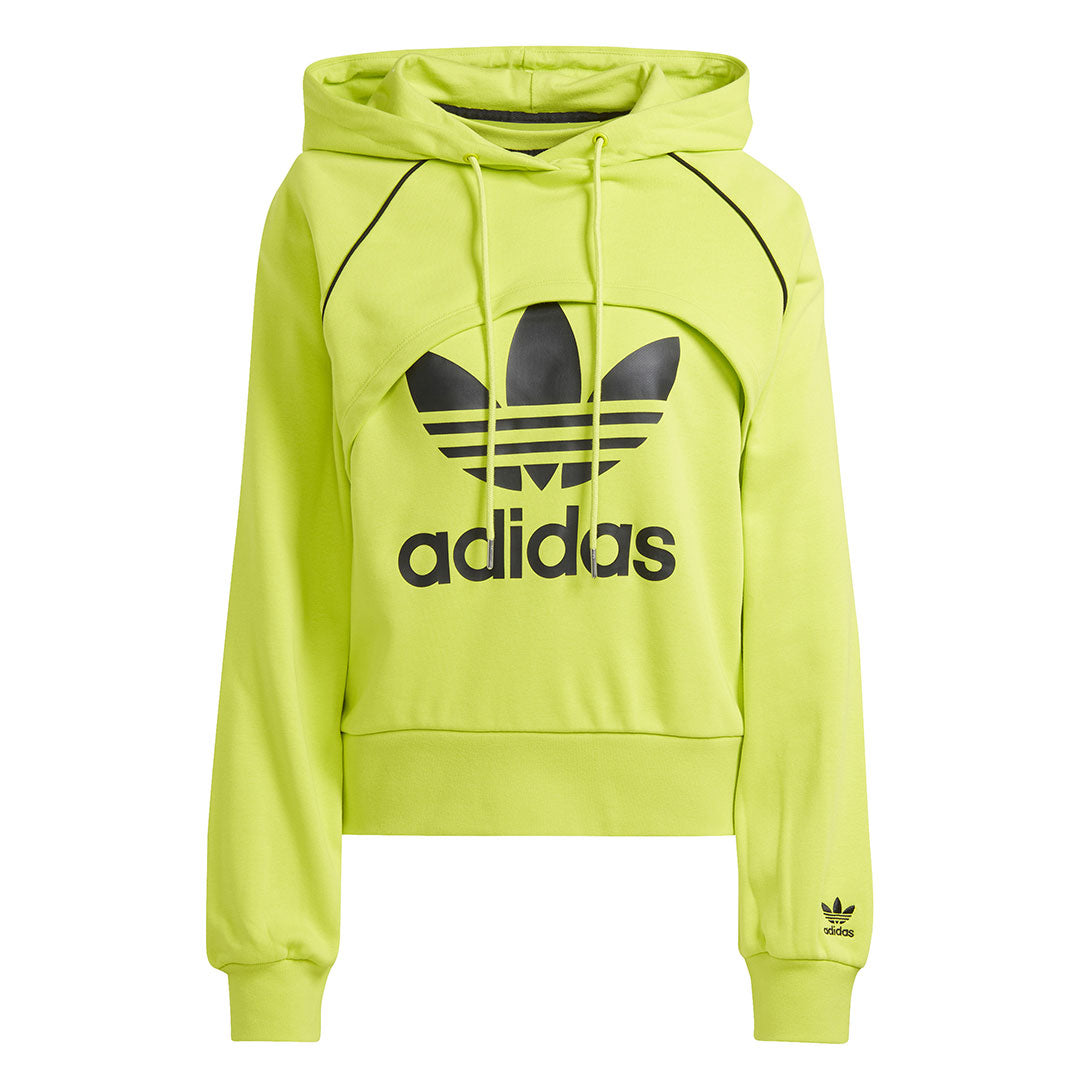 Green adidas hoodie with yellow logo on sale