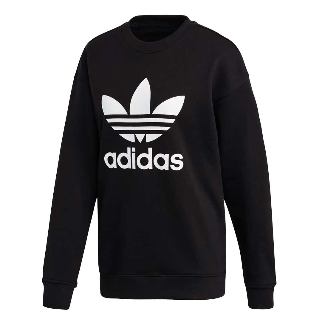 Adidas Women s Trefoil Crew Sweatshirt FM3272 Blk Wht XXS