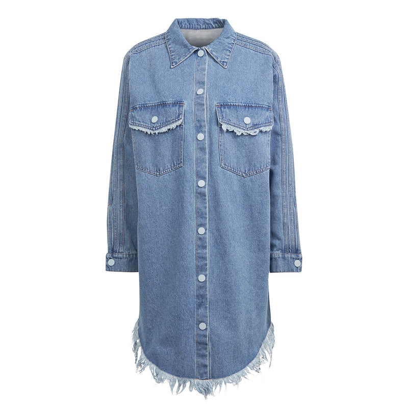 adidas - Women's adidas Originals x Kseniaschnaider Fringed Shirt Dress (II5712)