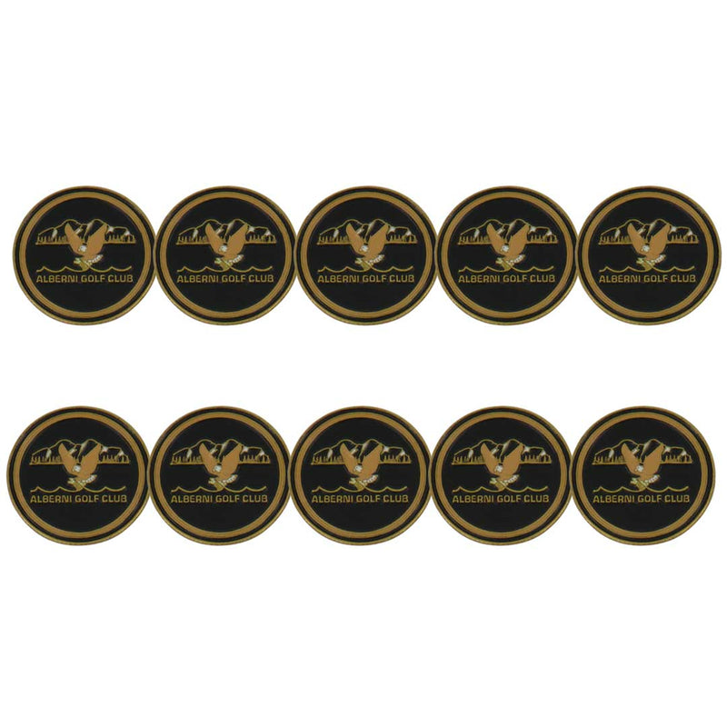 ahead - Alberni Golf Club Ball Markers (BM4 ALBERN-BLK-YEL)