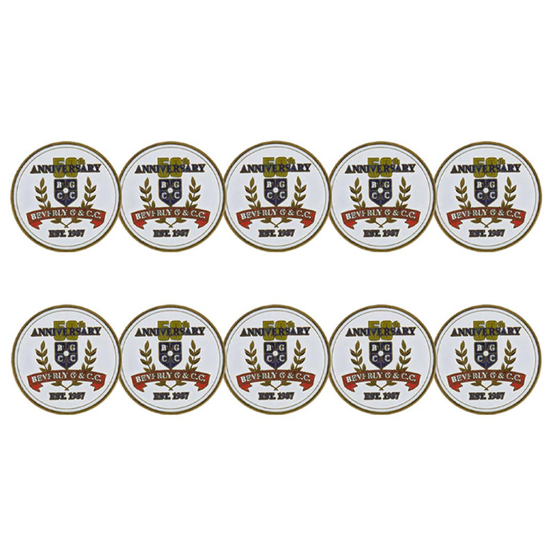 ahead - Beverly Golf & Country Club 50th Anniversary Ball Markers (BM4R BENERLI-WHT-RD-BLK)