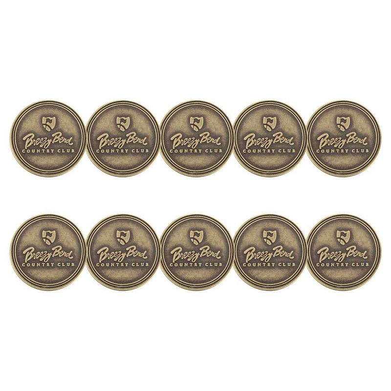 ahead - Breezy Bend Country Club Golf Ball Markers (BM4R GOLFBREEZY-BRSS)