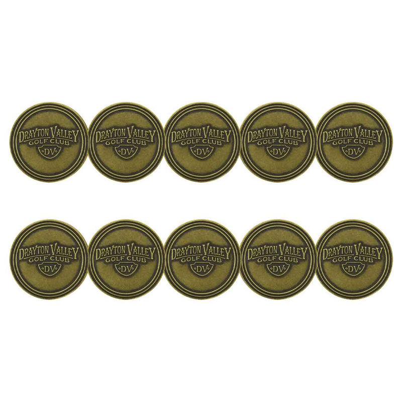 ahead - Drayton Valley Golf Club Ball Markers (BM4 DRAYT - BRASS)