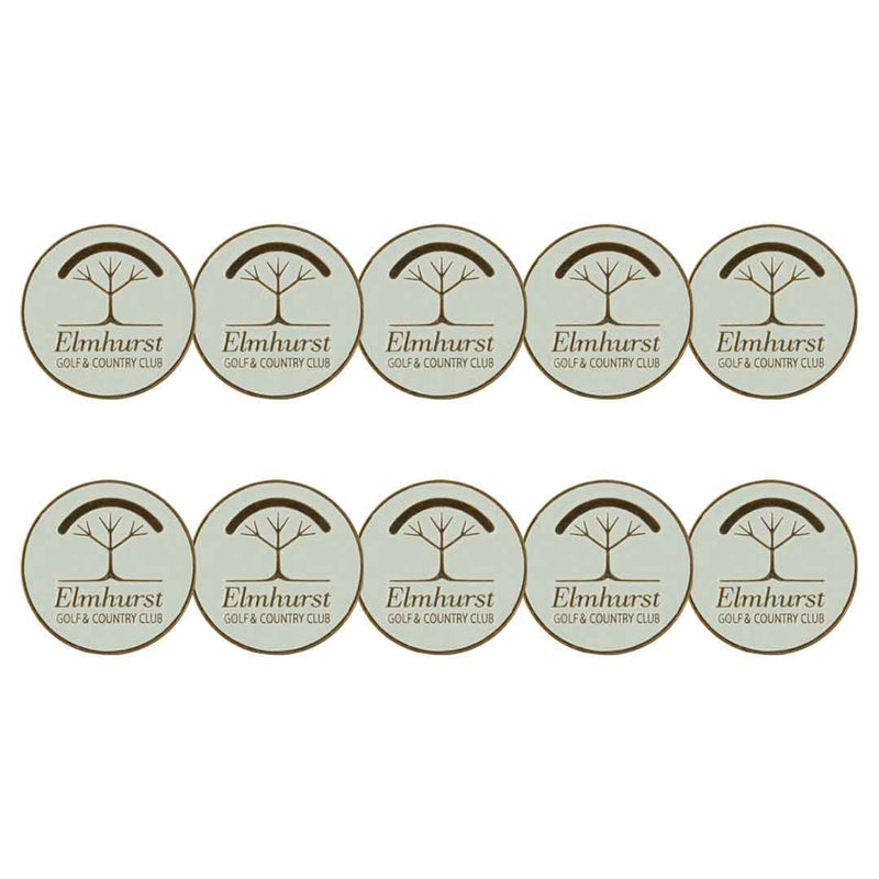 ahead - Elmhurst Golf & Country Club Ball Markers (BM4RELMUHUR-WHT)