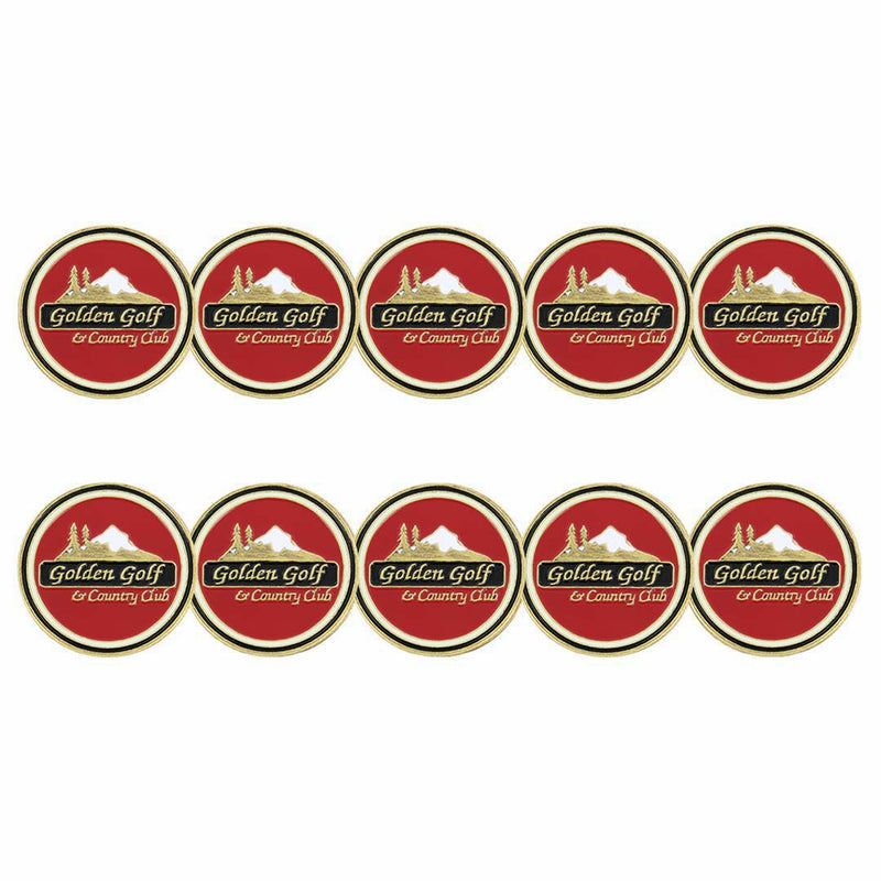 ahead - Golden Golf & Country Club Ball Markers (BM4 GOLD - RED)