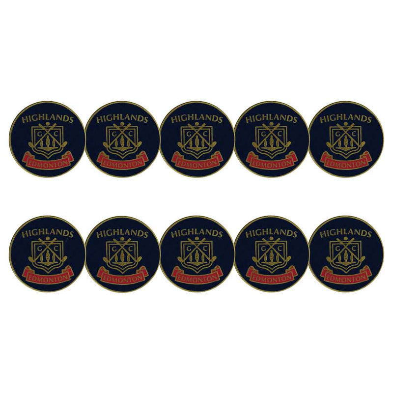 ahead - Highlands Golf Course Edmonton Ball Markers (BM4R HIGHGD-BLK-RED)