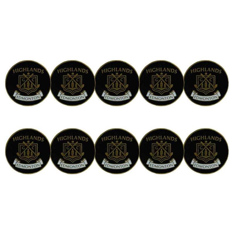 ahead - Highlands Golf Course Edmonton Ball Markers (BM4R HIGHGD-BLK-WHT)