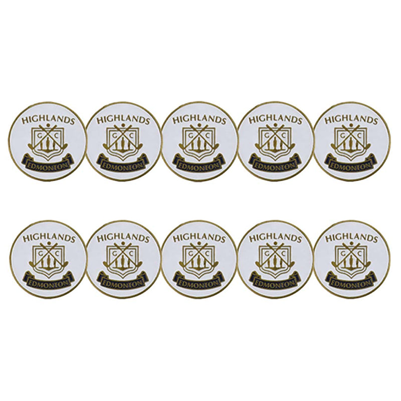 ahead - Highlands Golf Course Edmonton Ball Markers (HIGHGD - WHT - BLK)