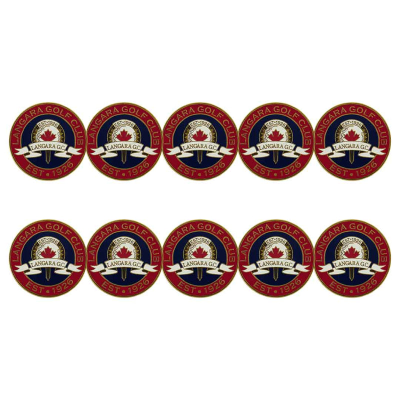 ahead - Langara Golf Club Ball Markers (BM4 LANG - REDWHT)