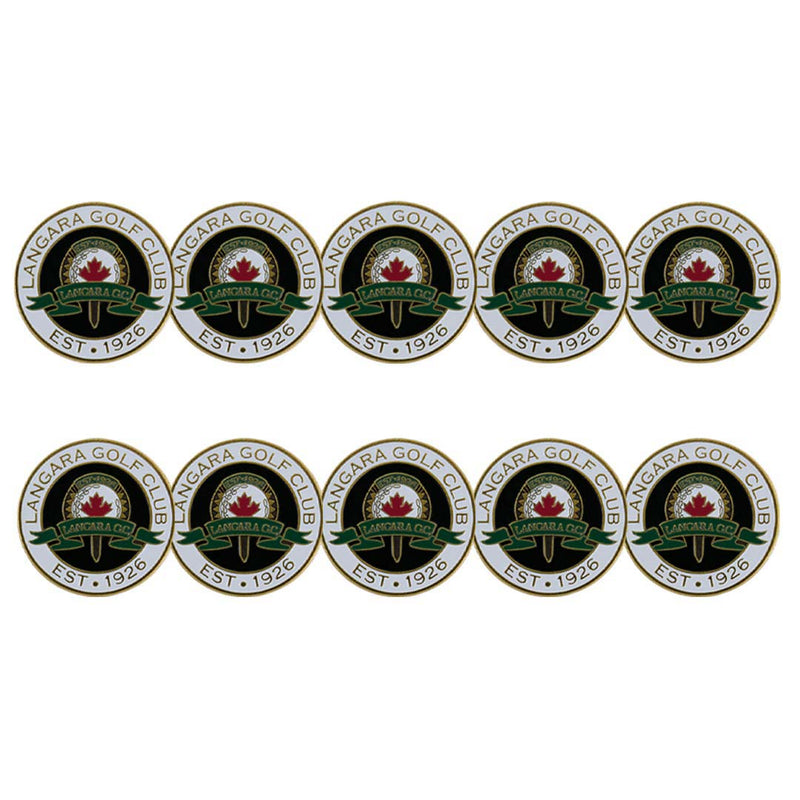 ahead - Langara Golf Club Ball Markers (BM4 LANG - BLKWHT)