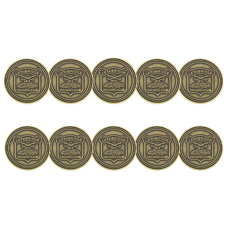 ahead - Lethbridge Country Club Golf Ball Markers (BM4 LETH - BRASS)