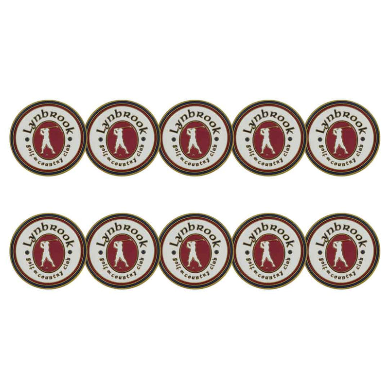 ahead - Lynbrook Golf and Country Club Ball Markers (BM LYN BROOK -WHTRED)