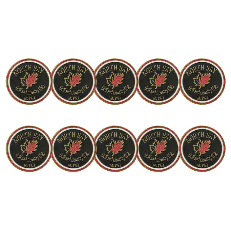 ahead - North Bay Golf & Country Club Ball Markers (BM4R NGBC NORTHBAY - BLKRED)