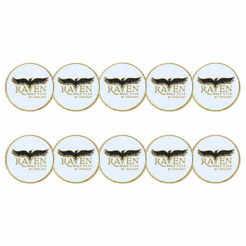 ahead - Raven Golf Club Ball Markers (BM4R RAVEN-WHT)