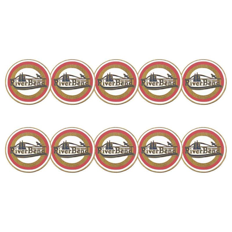 ahead - River Bend Golf Ball Markers (BM4R RIVBEN 2 - REDWHT)