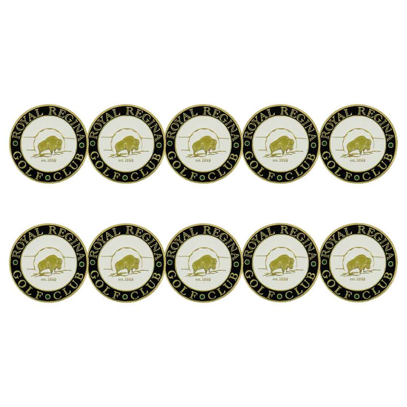 forward - Marqueurs de balle du Royal Regina Golf Club (BM4RREGI-BLK-WHT-GOLD) 