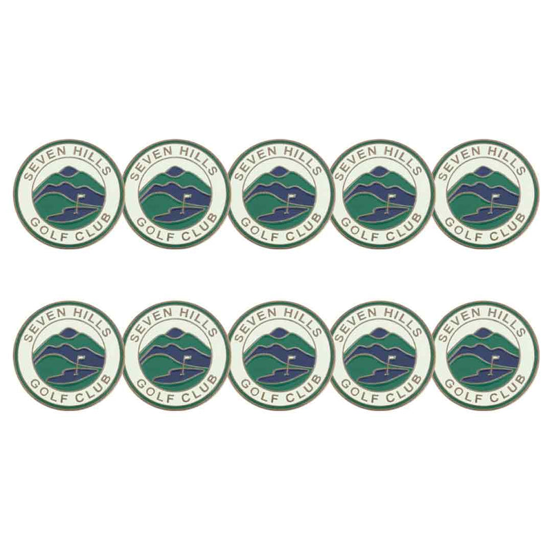 ahead - Seven Hills Golf Club Ball Markers (SEVEN HILLS-WHT-GRN)