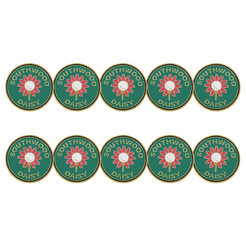 ahead - Southwood Daisy Golf Ball Markers (BM4R SOUTH - GRNRED)