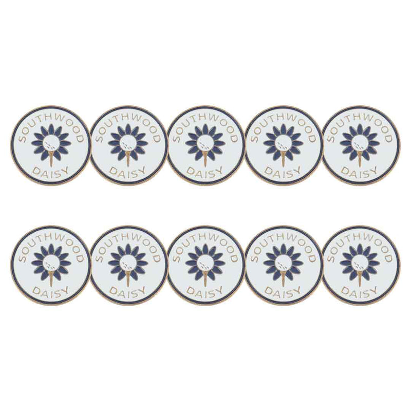 ahead - Southwood Daisy Golf Ball Markers (BM4R SOUTH - WHTBLK)