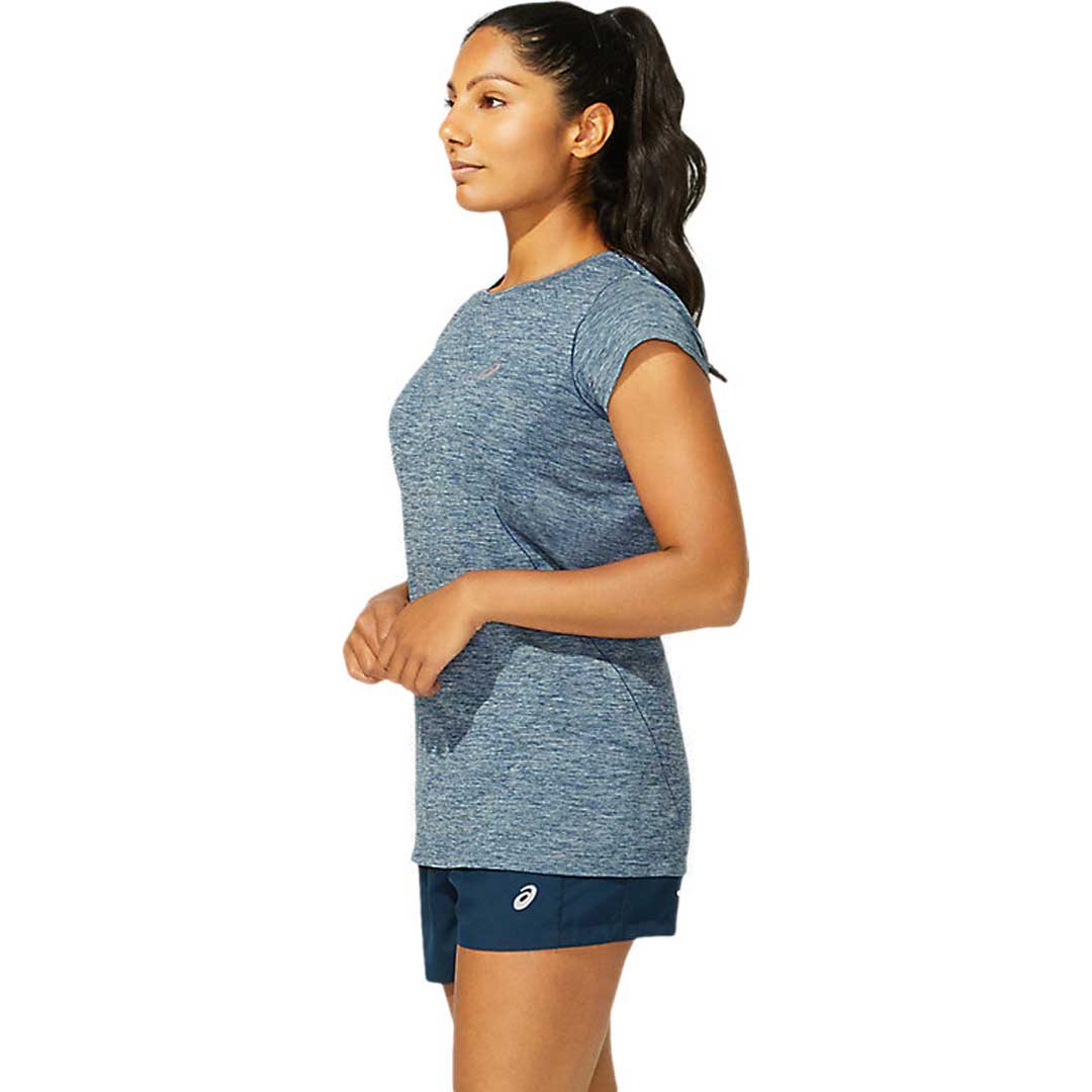 WOMEN'S RACE SEAMLESS SHORT SLEEVE TOP, Slate Grey