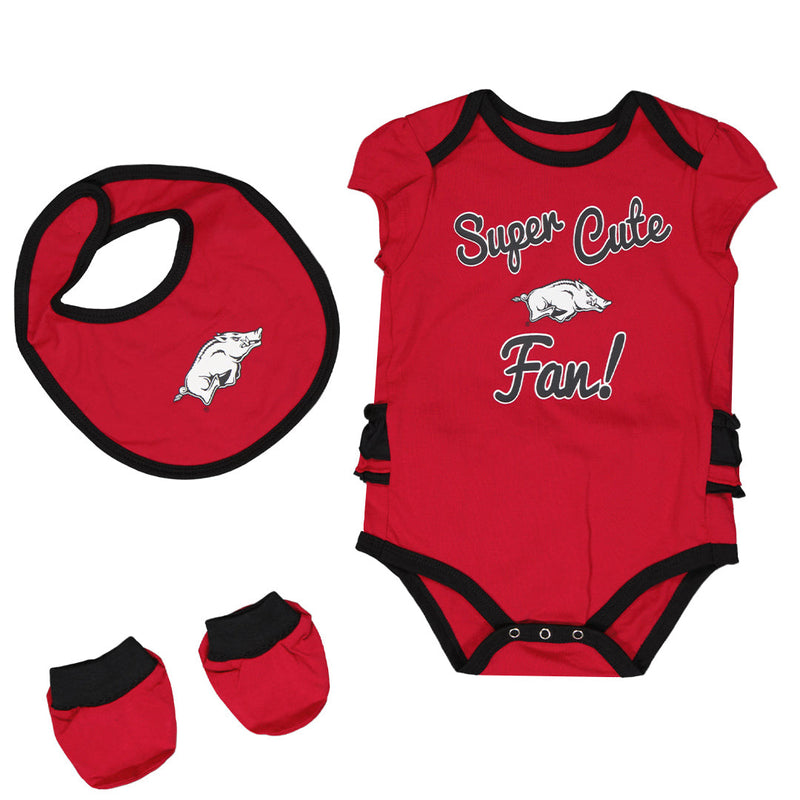 Girls' (Infant) Arkansas Razorbacks Trifecta Set (K423JQ 70N)