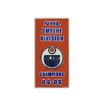 NHL - Épinglette de bannière de la division Smythe des Oilers d'Edmonton 1985 (OILSMY85)