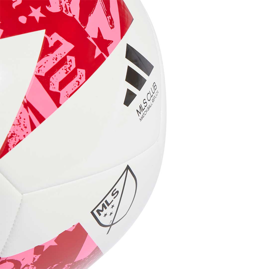 Adidas MLS Club Soccer Ball WHITE RED SOLAR PINK 5